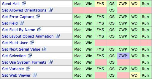 FileMaker 15 Script Step Compatibility